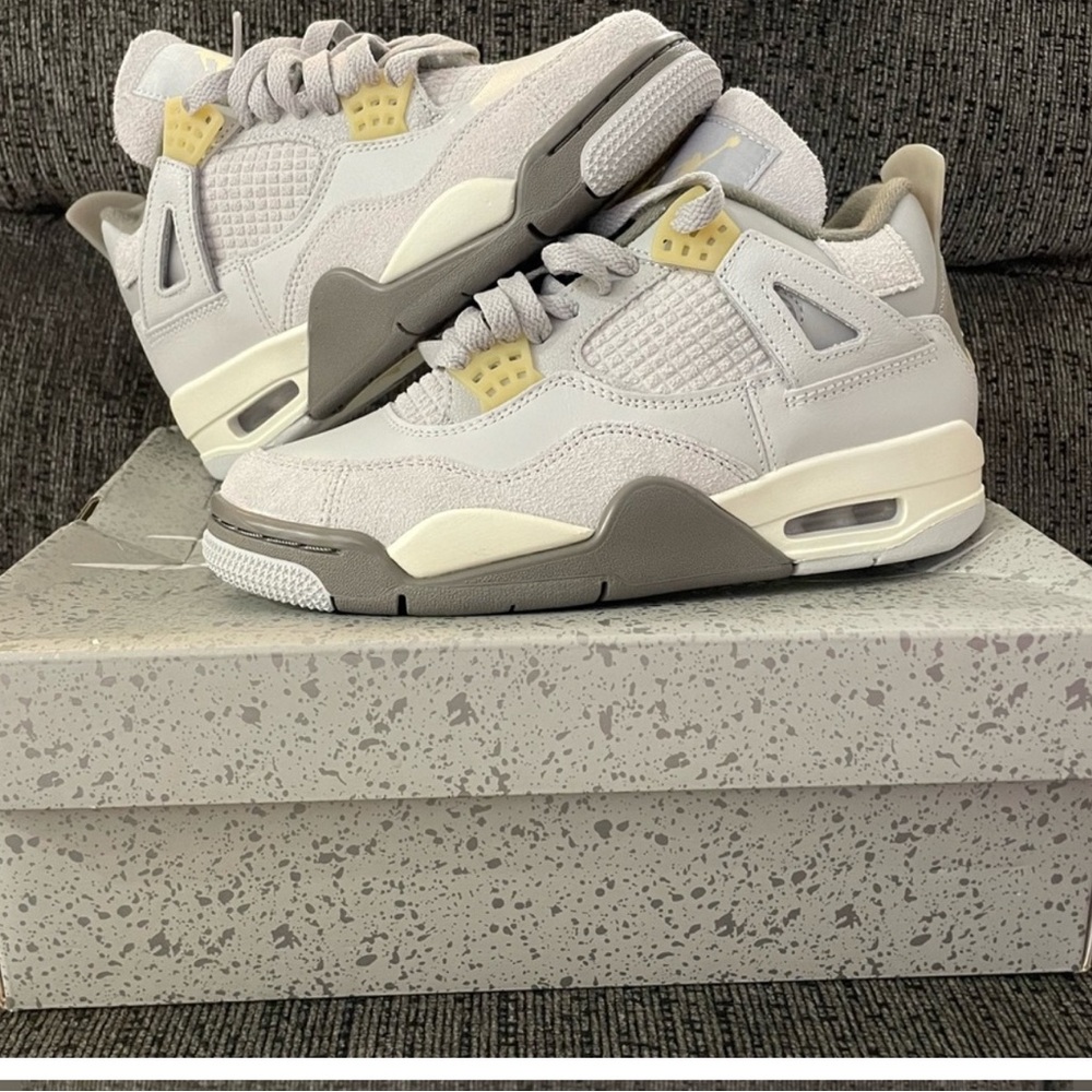 Gray and Yellow Sneakers